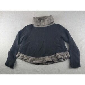 Eileen Fisher Petite Womans Turtleneck Cropped Long Sleeve Sweater SP Yak Wool